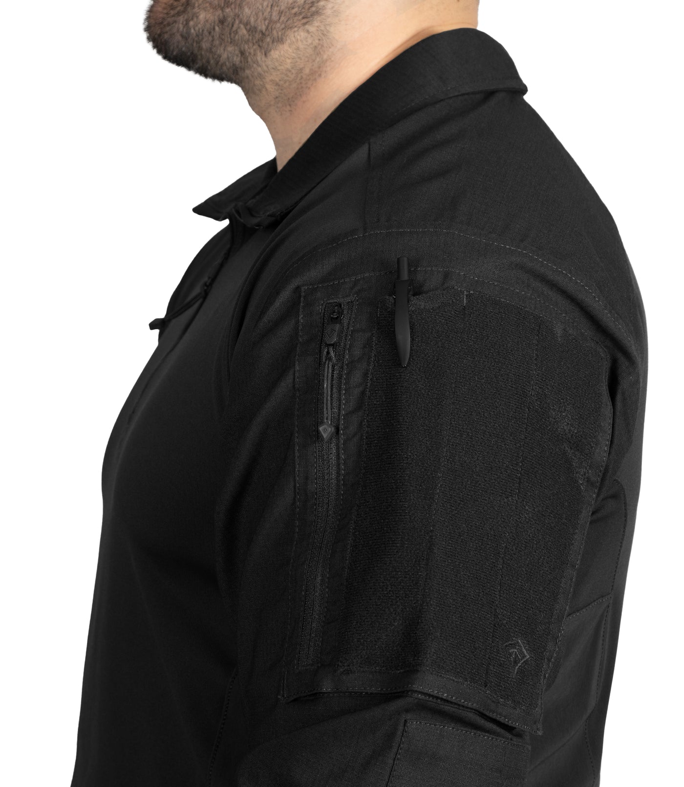 Oversized Pocket on Men's Defender Shirt in Black